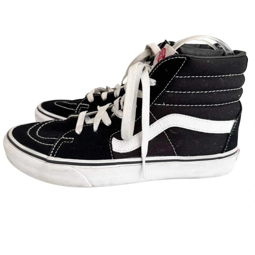 Vans Sk8 Hi Sneaker Canvas Suede Shoe Black Size Men 7 Women 8.5
